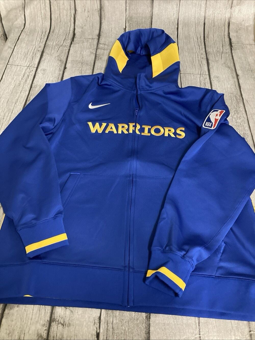 NWOT Men’s Nike Golden State Warriors Shooting Jacket XL Blue Dri Fit Full Zip